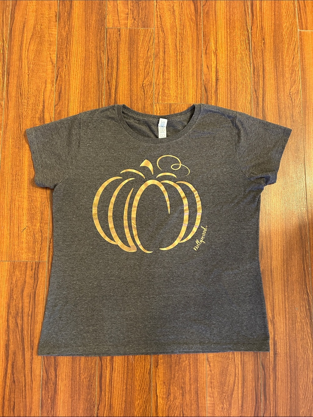 Dollywood Dark Gray Pumpkin Shirt Women's Size Large